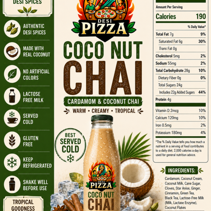 Coconut Chai 16 fl oz full product label
