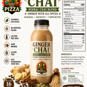 Ginger Chai 16 fl oz full product label
