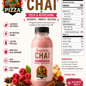 Raspberry Chai 16 fl oz full product label