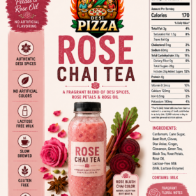 Rose Chai 16 fl oz full product label