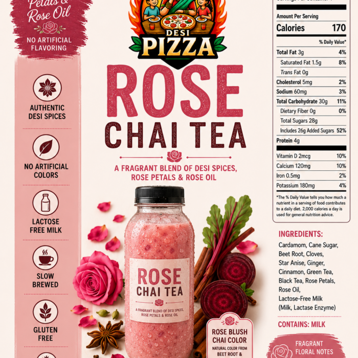 Rose Chai 16 fl oz full product label
