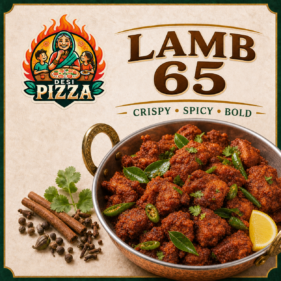 Lamb 65 curry by Desi Pizza