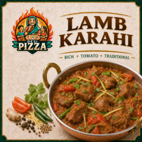 Lamb Karahi curry by Desi Pizza