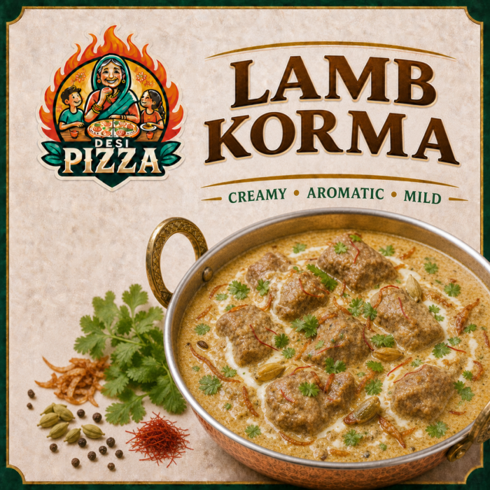 Lamb Korma curry by Desi Pizza