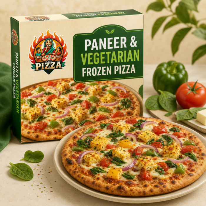 Paneer and Vegetarian Frozen Pizza by Desi Pizza