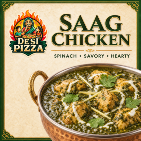 Saag Chicken by Desi Pizza