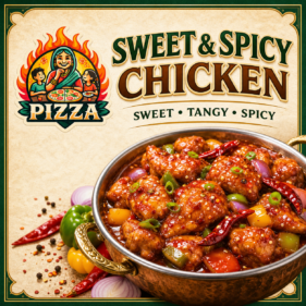 Sweet and Spicy Chicken by Desi Pizza